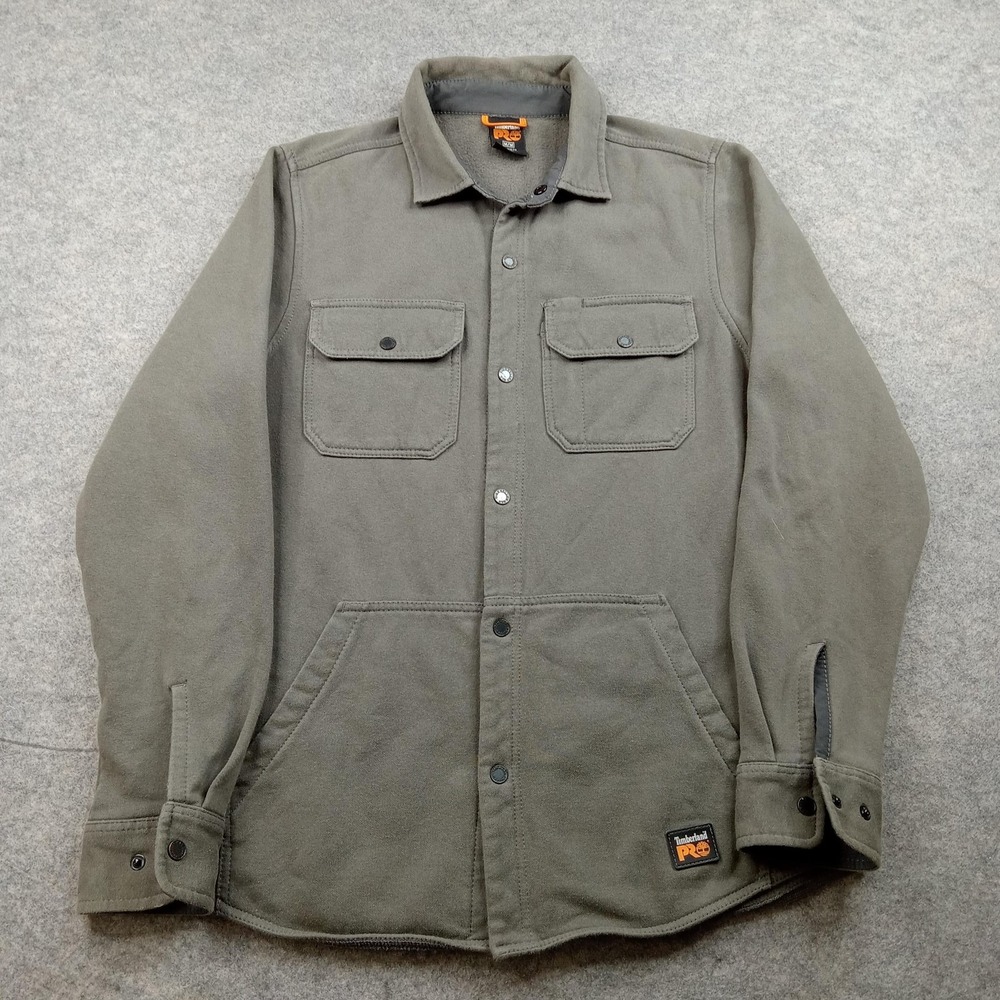 Timberland Olive Shirt Jacket with Chest Pockets